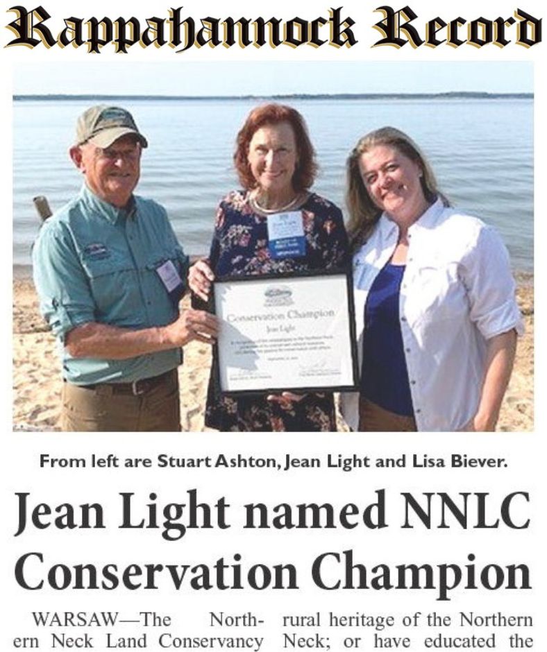 Rapp Record: "Jean Light Named NNLC Conservation Champion"
