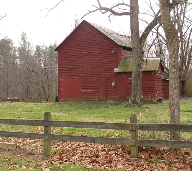 Red barn and fence Red barn and fence